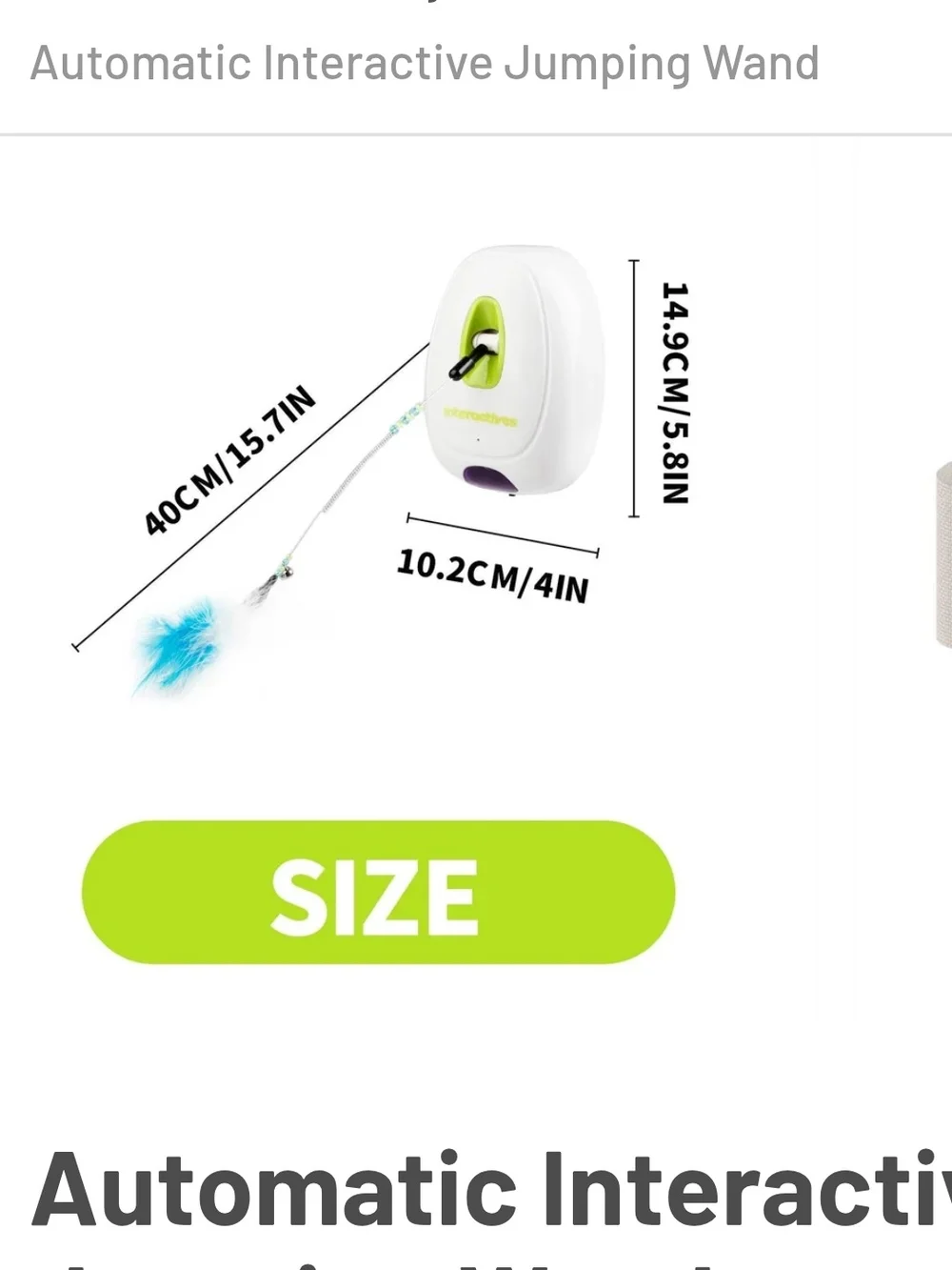Automatic Interactive Cat Wand Toy - White & Lime